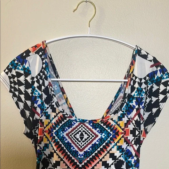 5/$25 BUNDLE Charlotte Russe Multicolor Geometric Maxi Dress - Picture 7 of 9